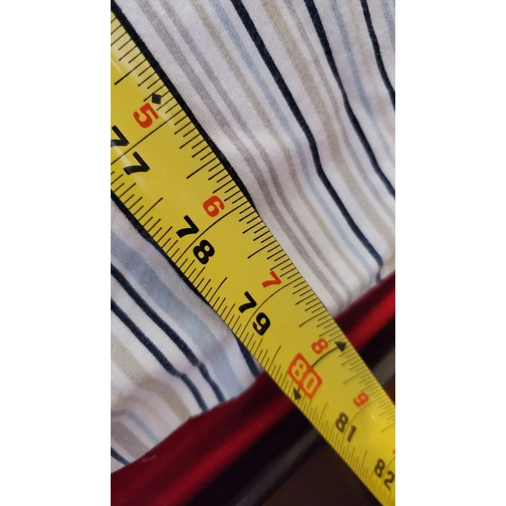 Ikea Striped Duvet Cover Set White Navy Tan Blue with 2 Pillowcases 80x92